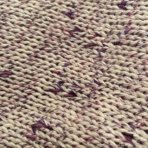 JOHNNY WAS Purple and Cream Knit Poncho With Tassels Women's One Size NWTS - Picture 3 of 10